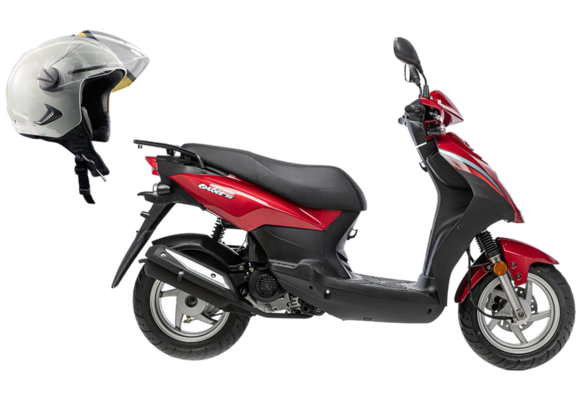 Скутер SYM Orbit 50 Красный + мотошлем SYM серый pitbikemarket.ru